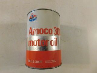 Vintage Amoco 300 Motor Oil Seamed Can Quart Full No Dents Sae 40 12017c