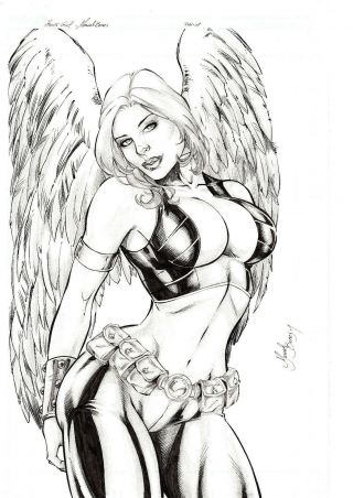 Hawkgirl By Mariah Benes Comic Art Drawing Dc Comics Shayera Hol 11x17