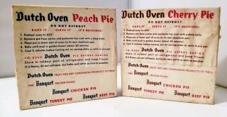 Vintage Dutch Oven Pies 2 BOXES Amana Appliance Store Display peach & cherry 2