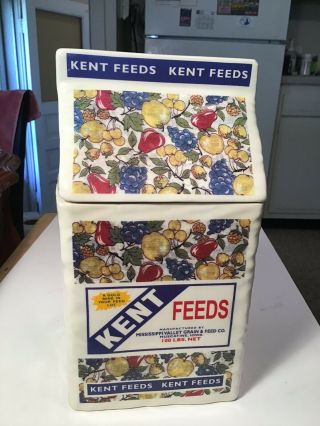 Kent Feeds Frankoma Pottery 1999 Limited Edition Ceramic Container (rare)