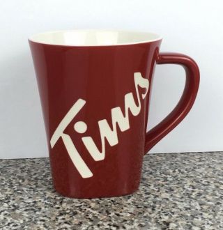 Tim Hortons 2013 Limited Edition Red Etched Coffee Mug Tea Cup Tim 