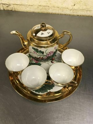 Chinese Antique Famille Rose Porcelain Tea Set