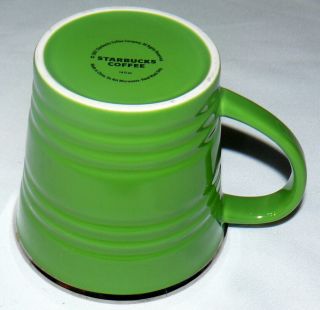 Starbucks 2007 14 oz Lime Green With Silver Rim Bucket Mug Cup 5