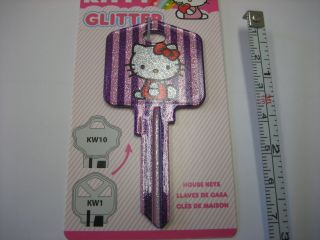 Hello Kitty Glitter Key Kwikset Kw1 House Key Blank /