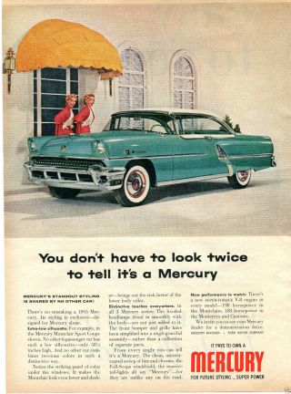 1955 Ford Mercury Monticlair Sport Coupe Print Ad
