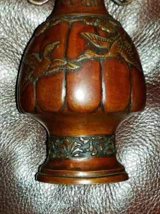Antique Japanese Meiji Period Bronze Vase in 7