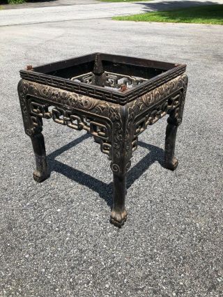 ANTIQUE Qing Dynasty CHINESE CARVED ROSEWOOD & MARBLE TABLE 5