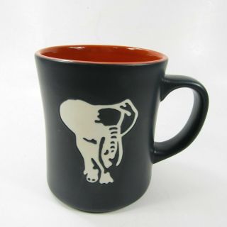 Starbucks Elephant Coffee Mug Etched Gray With Orange Interior 2011