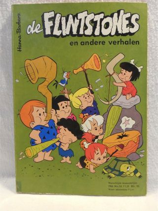 Flintstones 1966 Hbp Dutch Comic Book 66 No.  10 - 11 Comic Strip Stories & Puzzle