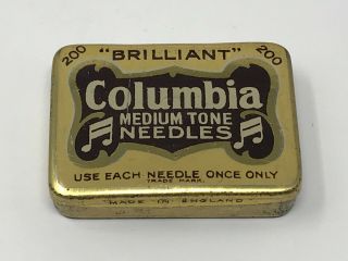 Columbia Medium Tone Needles Gramophone Tin With Needles