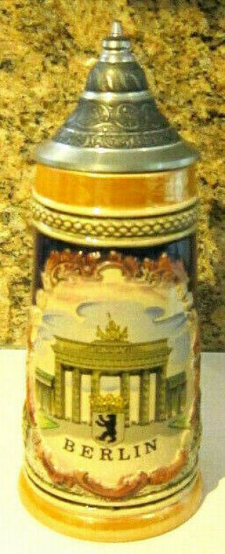 Collectible Ceramic German Beer Stein Handpainted By Armin Bay