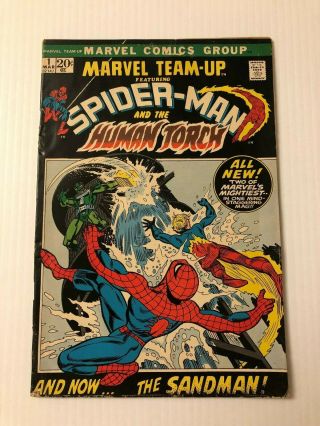 Marvel Team - Up 1 Spider - Man Human Torch Sandman 1972 Glossy