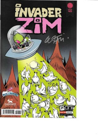 Invader Zim 45 Galaxycon Variant Signed Gustavo Duarte Oni Press Includes