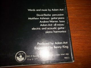 Adam And The Ants ‎– Dirk Wears White Sox - 1979,  UK,  Vinyl,  LP 3