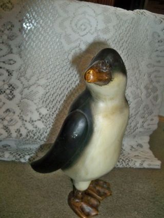 (q) Decorative Penguin Figurine,  Rustic Style - 10 " Tall