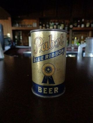 Early Vintage Advertising Pabst Blue Ribbon Beer Bank Flat Top Tin Can