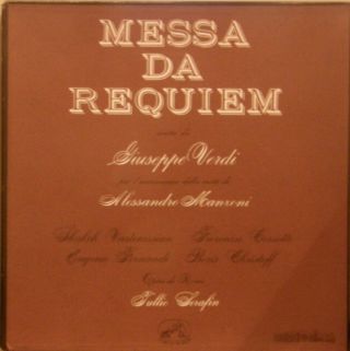 Ultra Rare French Stereo 2 Lps Box Serafin Verdi Requiem Mass Vsm Asdf 211 / 212