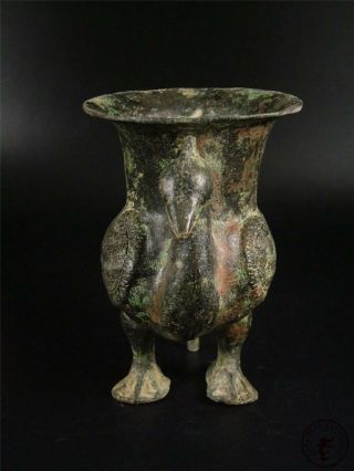 Very Large Fine Old Chinese Bronze Made Pot Vase Statue PHOENIX STYLE 2