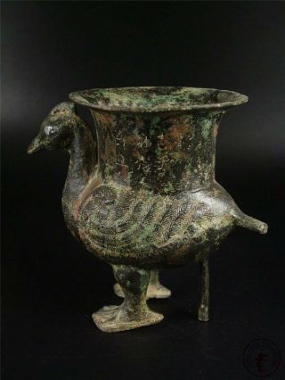 Very Large Fine Old Chinese Bronze Made Pot Vase Statue PHOENIX STYLE 3