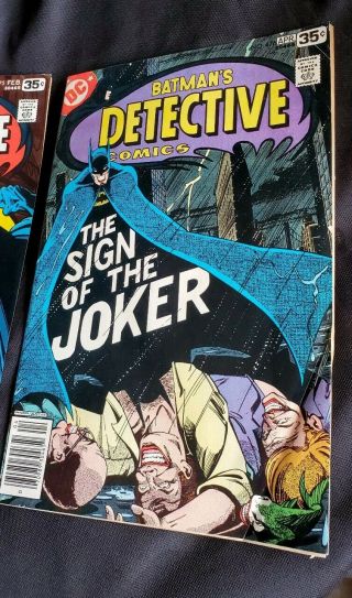 Batman ' s Detective Comics 475,  476 1978 Laughing Fish Sign Of The Joker Comics 3