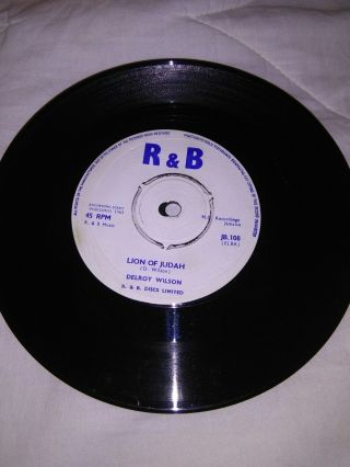 Lion Of Judah - Delroy Wilson.  Vinyl 7 " 45rpm.  R&b Vg,