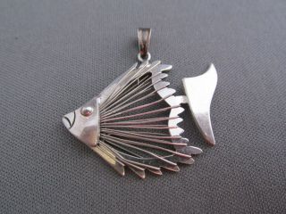 Vintage Mexico Sterling 3d Butterfly Fish Pendant