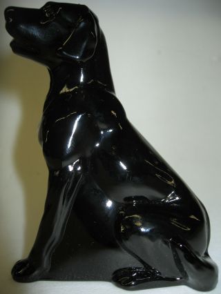 Black Amethyst Glass Labrador Retriever Paperweight Lab Dog Purple Puppy Figure