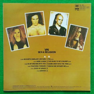 Steve Vai ‎ - Sex & Religion ' 93 korea vinyl lp Edited 10 Trax EX,  to NM - / NM 2