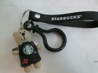 Starbucks Bear Black Apron Coffee Master Keychain -