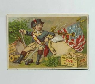 Patriotic Flag Cannon Soldier Trade Card Babbitt 