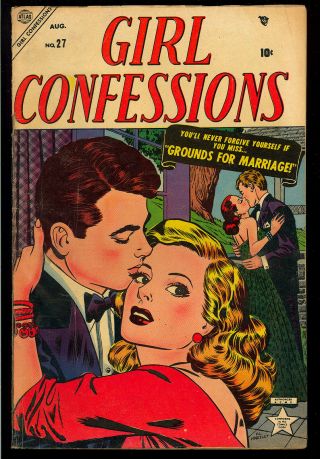 Girl Confessions 27 Pre - Code Golden Age Atlas Love Comic 1953 Vg