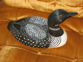 Decorative Wooden Loon Decoy By Land & Sea Nature Series (glass Eyes) 12 " Long