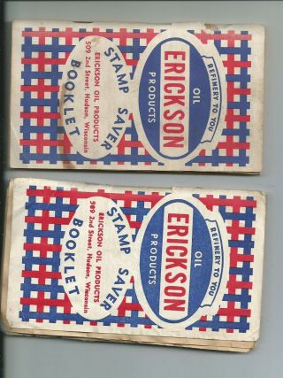 2 - Erickson Oil Stamp Saver Booklets,  Petroliana,  Gas,  Oil,  Gas Stamps.