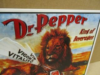 Dr Pepper - King Of Beverages - Shows Lion & Old Bottle - Dallas Texas - Old Sign