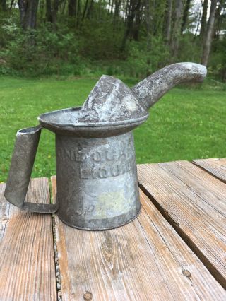 Vintage 1 Qt.  Galvanized Oil Can W/ Pour Spout