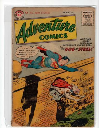 Adventure Comics 214 (gd,  2.  5) 2nd Krypto - Dc 1955 - Superman,  Superboy - Key
