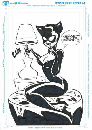 Catwoman By Daniel Pedrosa - Art Pinup Drawing Comic