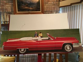 1969 Red Cadillac Convertible The King Of Cars Huge 6.  5x22.  5 Inch Photo Poster