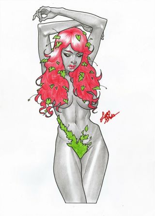 Poison Ivy By Lucas Silva - Art Pinup Drawing