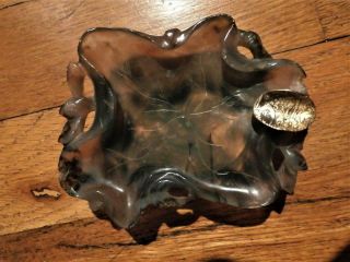 Antique Chinese Carved " Lotus Flower " Natural Chalcedony Quartz Brush Washer