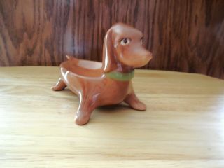 Vintage Dachshund Ceramic Ashtray Doxen Doxie Handcrafted 2