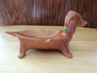 Vintage Dachshund Ceramic Ashtray Doxen Doxie Handcrafted 3