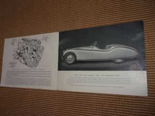 1949 Advance Particulars Brochure Jaguar Type Xk Model 100 & 120