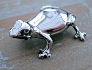 Antique Style Sterling Silver Miniature Study Of A Frog - Toad