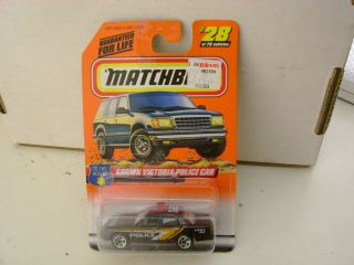 1997 Matchbox Superfast 28 Bk Ford Crown Victoria Police Car D - 22 On Card