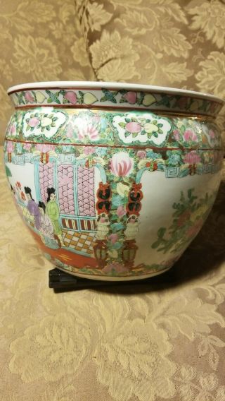 Large Chinese Rose Medallion Bowl - Gorgeous 11 1/2 " Round X 8.  5 " Tall