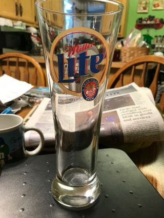 Tall Clear Pilsner Glass Miller Lite Beer Minnesota Vikings Helmet MN 8.  5 