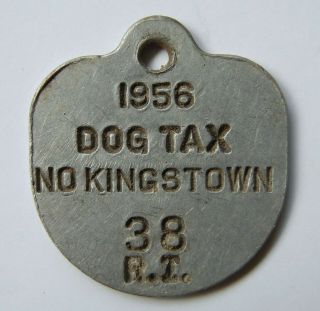 Vintage 1956 Orig Dog Tax License Tag North Kingstown Rhode Island Ri Providence