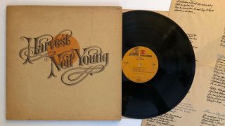 Neil Young - Harvest - 1972 Us 1st Press Textured Cover W/ Poster Ms 2032 Vg,