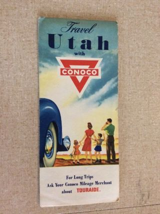 1956 Utah Road Map Conoco Oil Gas All The Old Roads